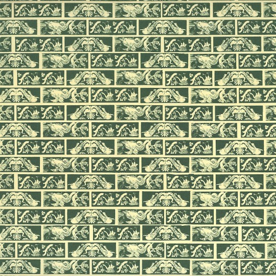 Green Petite Renaissance Vignettes Print Italian Paper ~ Carta Varese Italy
